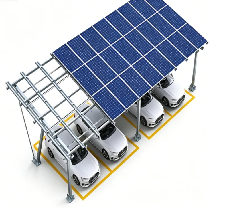 Aluminium W-type carportmontage op zonne-energie